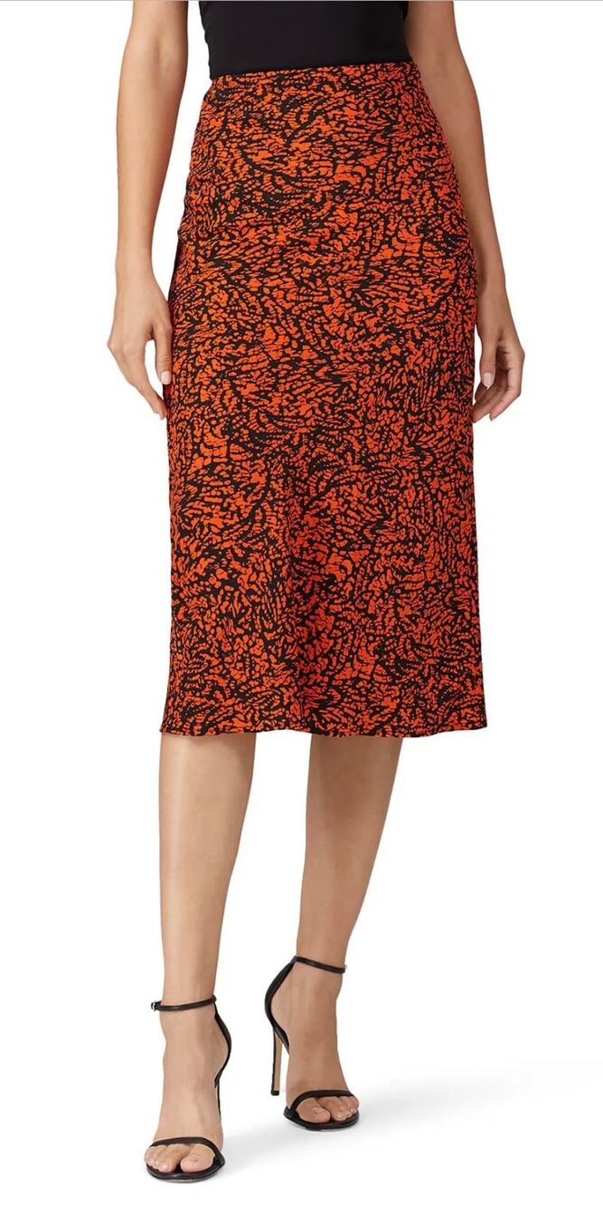The Fifth Label Red and Black Snakeskin Trio Skirt US 8